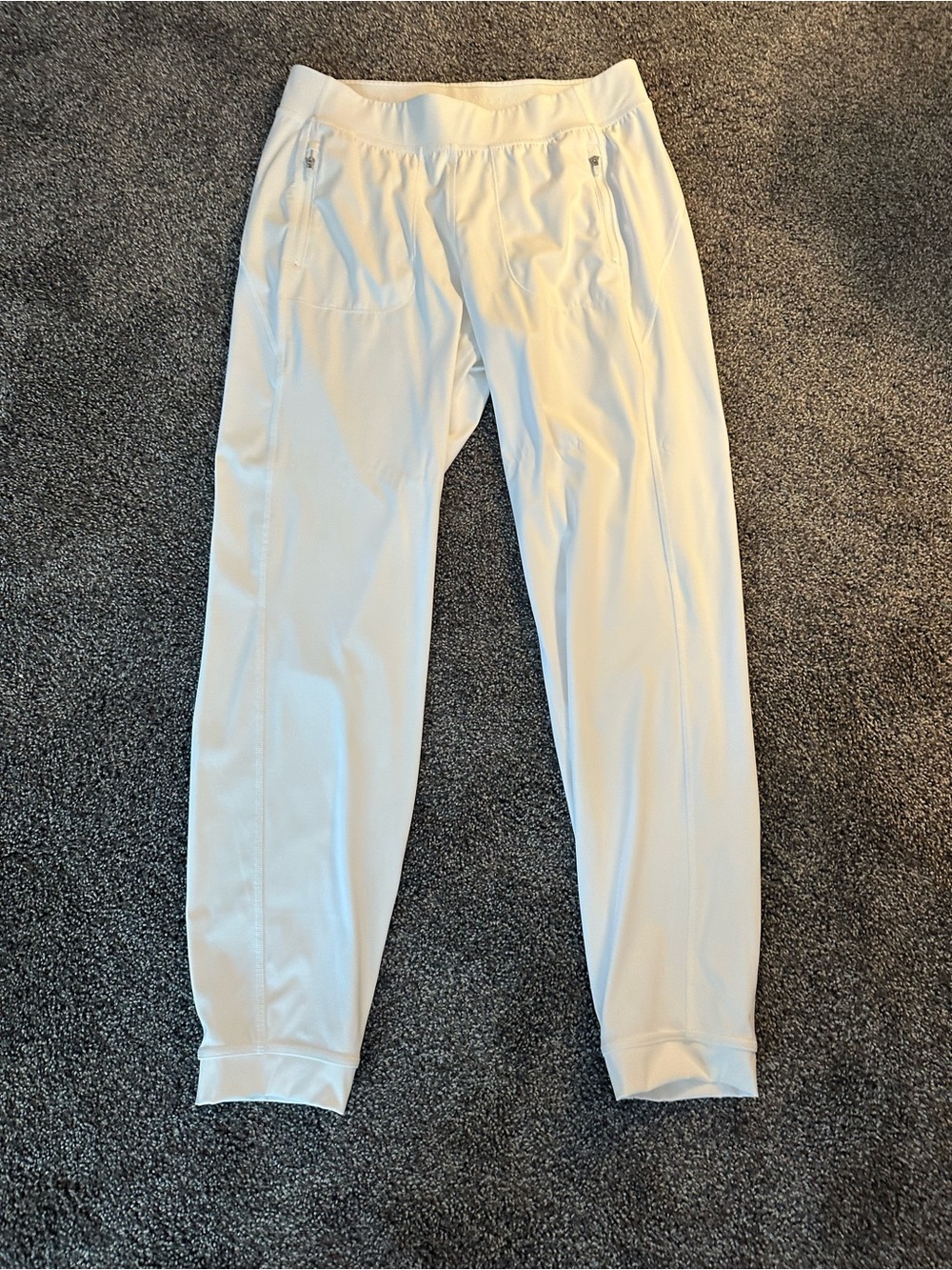 Athleta White womens  Jogger Pants with Zip Pockets medium tall